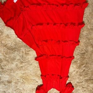 Vibrant Red Ruffled Dress